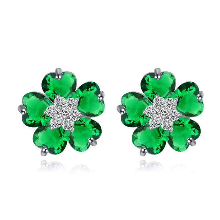 Oorbellen Flower Green